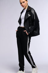 SHE A RIDER STRIPED WOVEN TROUSERS