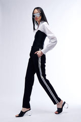 SHE A RIDER STRIPED WOVEN TROUSERS