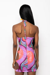 SHE AIN'T ME MINI DRESS WITH CUT OUTS