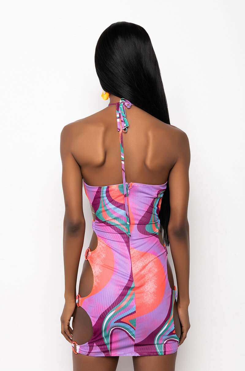 SHE AIN'T ME MINI DRESS WITH CUT OUTS