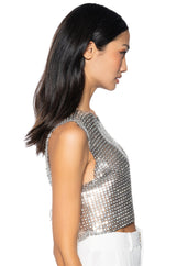 SHE GOT IT CHAINMAIL SLEEVELESS TOP