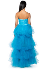 SHE'S ROYALTY TULLE TIERED CORSET DRESS