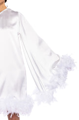 JOSIE ONE SLEEVE FEATHER MINI DRESS