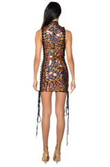 SHES ROYAL METALLIC MINI DRESS