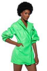 SHE'S SOPHISTICATED PU BLAZER DRESS