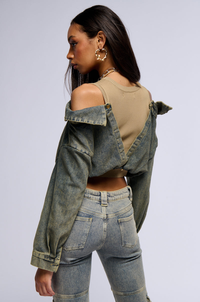 SHIA LAYERED DENIM TANK TOP