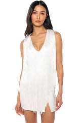 SHILOH FRINGE SLEEVELESS TOP IN WHITE