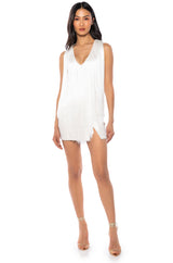 SHILOH FRINGE SLEEVELESS TOP IN WHITE