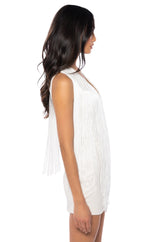 SHILOH FRINGE SLEEVELESS TOP IN WHITE