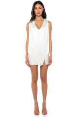 SHILOH FRINGE SLEEVELESS TOP IN WHITE