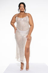 SHIMMER QUEEN SEQUIN MAXI DRESS