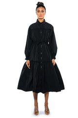 SHOOT YOUR SHOT DRAWSTRING TRENCH MAXI DRESS