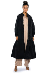 SHOOT YOUR SHOT DRAWSTRING TRENCH MAXI DRESS