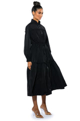 SHOOT YOUR SHOT DRAWSTRING TRENCH MAXI DRESS