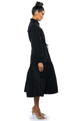 SHOOT YOUR SHOT DRAWSTRING TRENCH MAXI DRESS