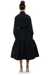 SHOOT YOUR SHOT DRAWSTRING TRENCH MAXI DRESS