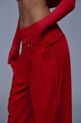 SHOW OUT STRAIGHT LEG PLEATED TROUSER