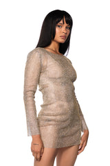 SHOW STOPPER MINI DRESS IN GOLD