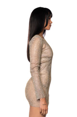 SHOW STOPPER MINI DRESS IN GOLD