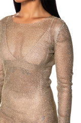 SHOW STOPPER MINI DRESS IN GOLD