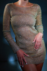 SHOW STOPPER MINI DRESS IN GOLD