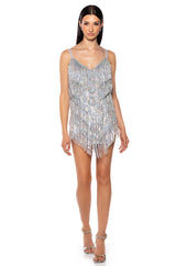 SHOW UP FRINGE MINI DRESS