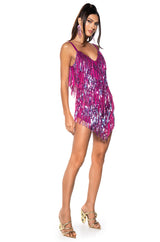 SHOW UP FRINGE MINI DRESS