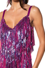 SHOW UP FRINGE MINI DRESS
