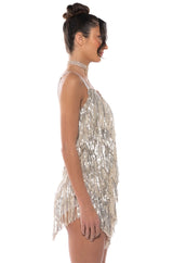SHOW UP FRINGE MINI DRESS