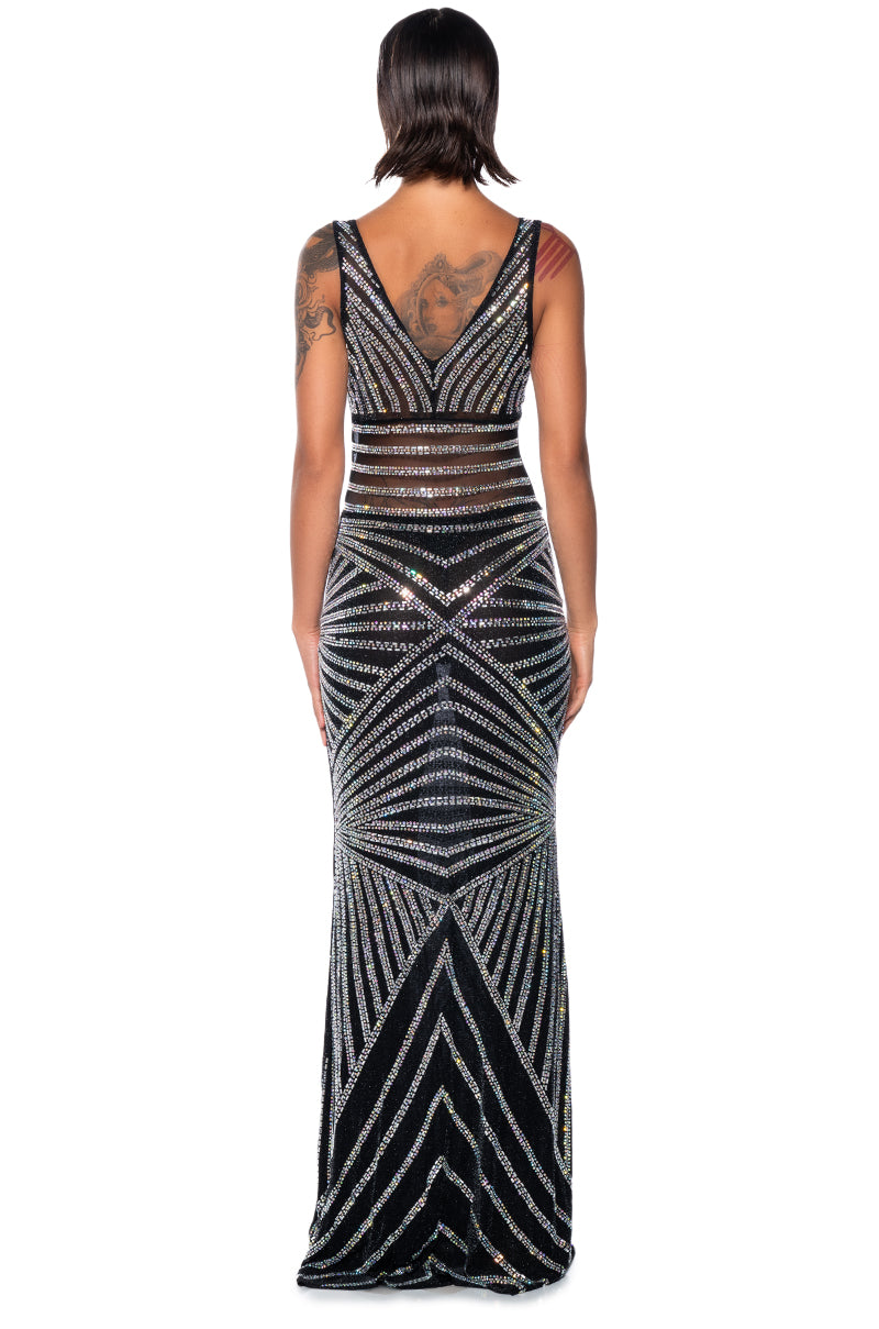 SHOW UP TO SHOW OFF EMBELLISHED MAXI DRESS