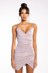 JOSELYN SHIMMER WRAP DRESS