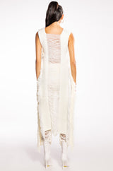 SHREDDED OPEN SIDES KNIT TOP