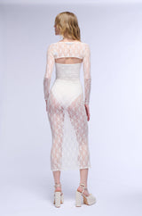 SIANNE STRAPLESS FLORAL LACE MAXI DRESS