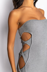 SIDE DETAIL SWEATER TUBE DRESS