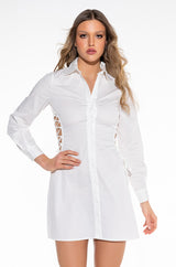 CASSIE BUTTON UP MINI DRESS