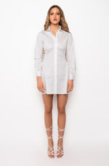 CASSIE BUTTON UP MINI DRESS