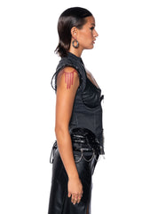 SILAS CHAIN DETAIL UNDERBUST CORSET TOP