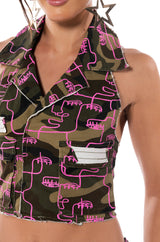 PRINTED CAMO TOP