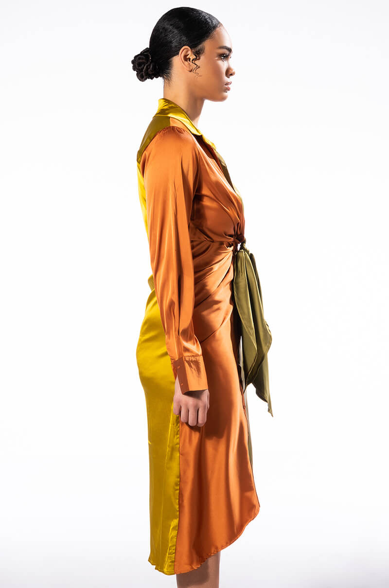 MONA BEAUTIFULLY DRAPED MIDI DRESS