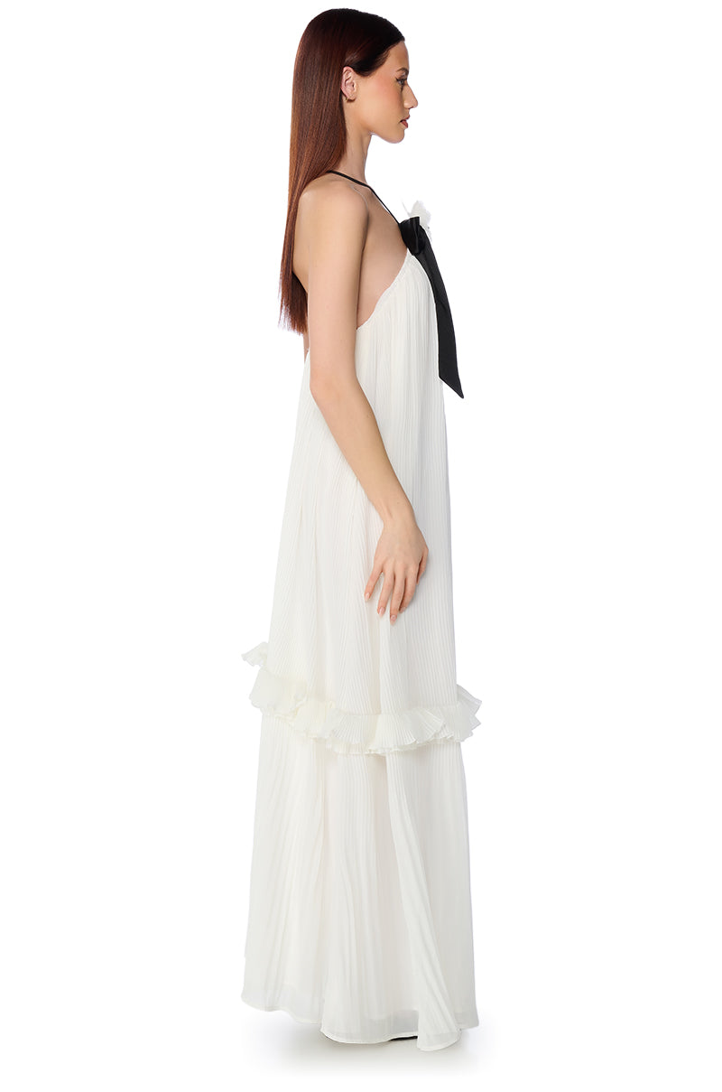 SIMPLY STATUESQUE FLOWER DETAIL MAXI DRESS