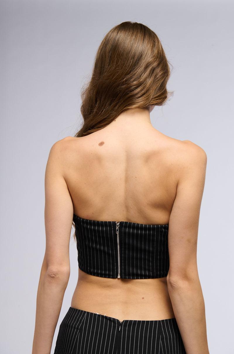 SITTING PRETTY PIN STRIPE CORSET TOP