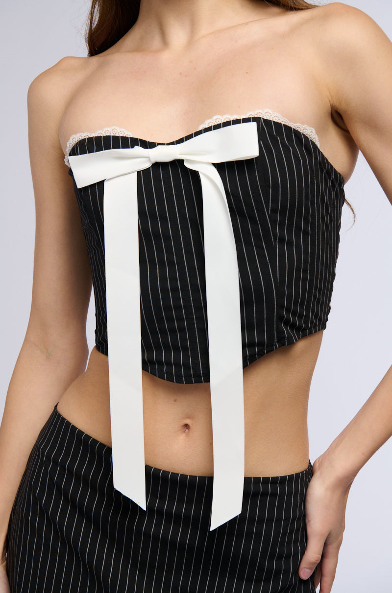 SITTING PRETTY PIN STRIPE CORSET TOP