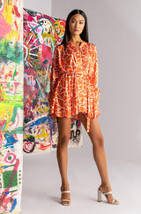 SKYART X AKIRA BUTTON UP MINI DRESS