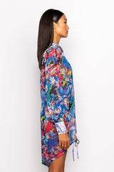 SKYART X AKIRA CHIFFON BUTTON UP MINI DRESS