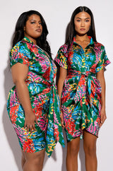 SKYART X AKIRA SATIN MIDI DRESS