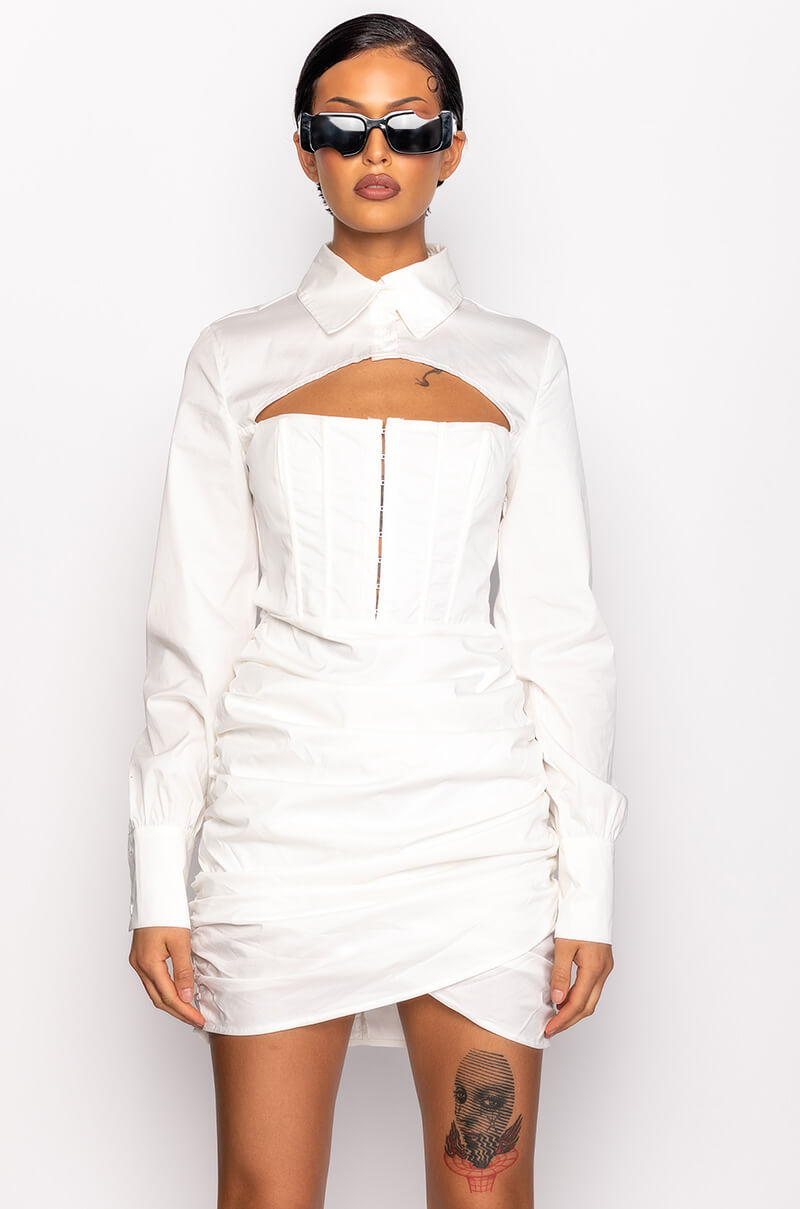 SLAY DAY MINI DRESS WITH CORSET TOP