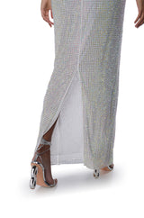 SLEEK AND SEXY RHINESTONE MAXI DRESS