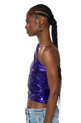 SLEEK VINYL ONE SHOULDER TOP