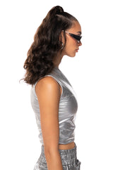 SLEEK VINYL ONE SHOULDER TOP