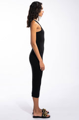 SMOOTHED OUT RIBBED DOUBLE LAYER MIDI DRESS